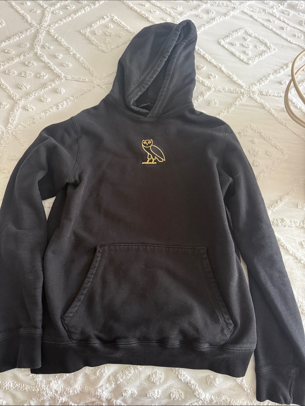 OVO Black Hoodie with Gold Owl Patch